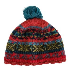 LOST HORIZONS multicolor knit pom beanie one size
